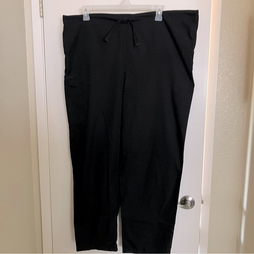 Cherokee Workwear Drawstring Scrub Pants, Size L, Black